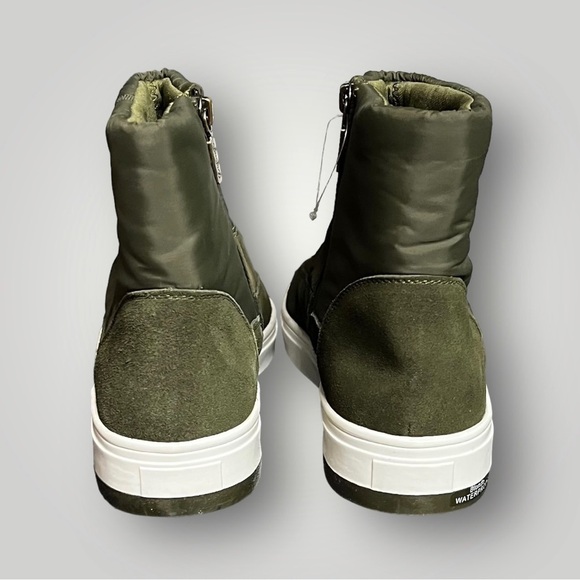 🌻NEW (w/box) Blondo Olive "Saffron" Suede & Nylon Waterproof Booties Size 10 - Picture 4 of 13